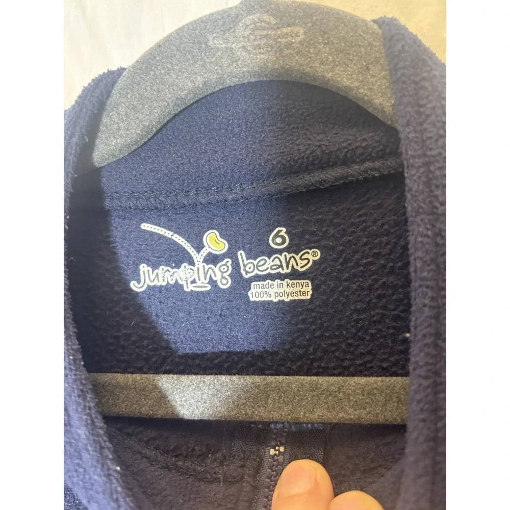 BOYS SIZE 6 JUMPING BEANS‎ NAVY BLUE FULL ZIP  FLEECE JACKET Q31